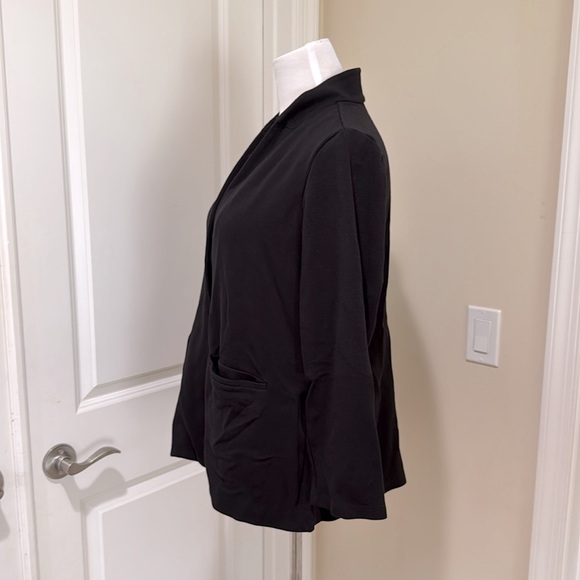 Eileen Fisher Single Button Long Sleeve Medium Weight Black Jacket Size Large - Picture 4 of 7